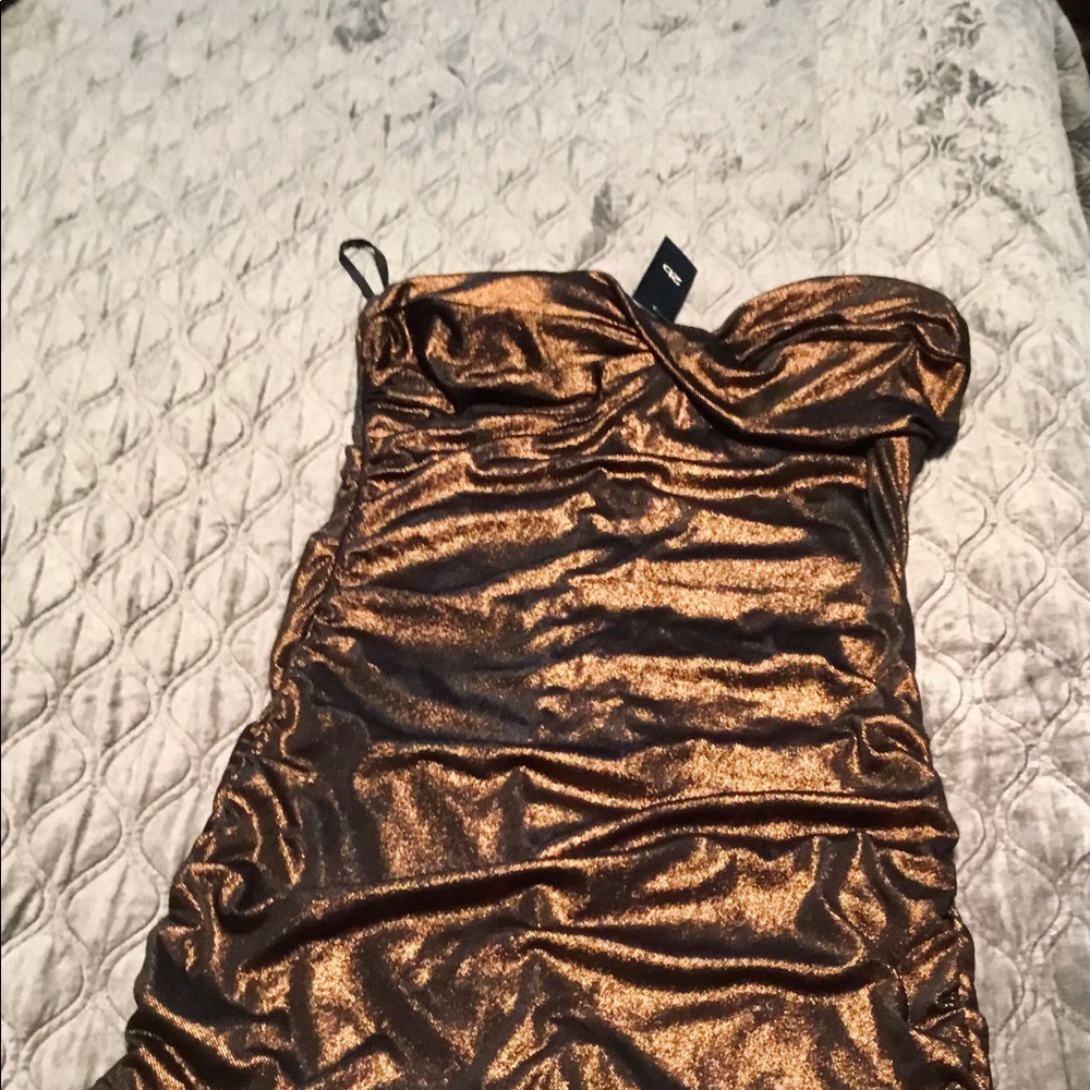 2b Bebe bronze metallic dress
